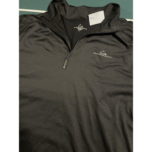 Men’s Paradox 1/4 Zip Pullover Shirt LARGE Activewear Fleece Black Layer Premium - Picture 1 of 6